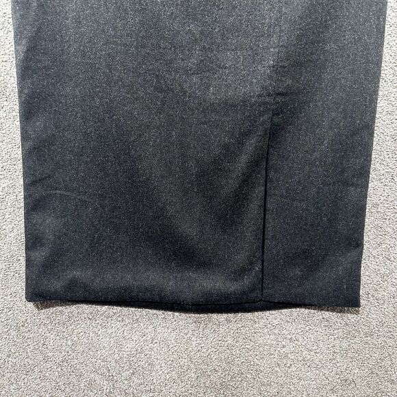 VTG Banana‎ Republic Pencil Skirt 6 Gray Wool Blend Front Slit Back Zip Lined - Picture 4 of 14